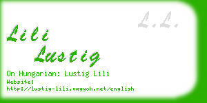 lili lustig business card